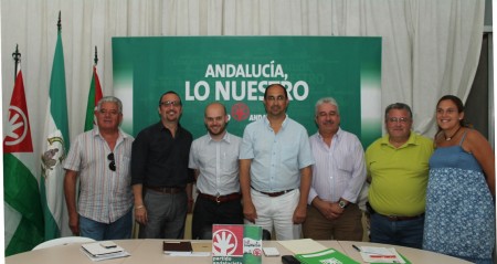 José Antonio Bautista, con otros representantes andalucistas de la comarca.