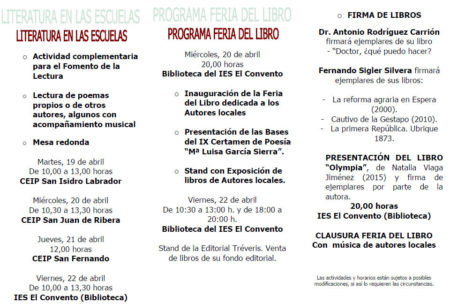Programa de la Feria del Libro.