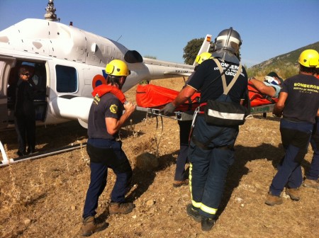 Rescate del parapentista herido.