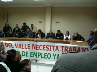Encierro en el Ayuntamiento de Alcalá del Valle. Encierro en el Ayuntamiento de Alcalá del Valle.