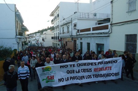 Pedro Romero e Ignacio García, en la cabeza de la manifestación.