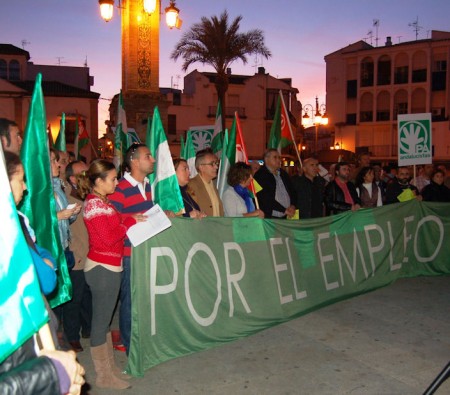 Concentración celebrada en la plaza del Ayuntamiento de Villamartín el 14 de noviembre de 2012.