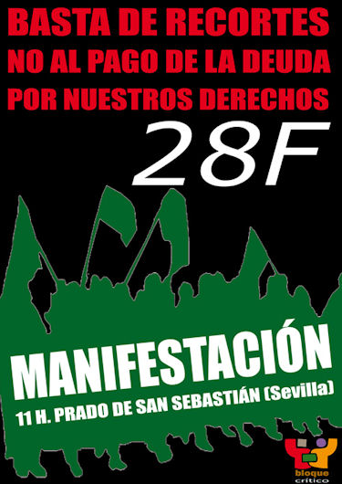 Cartel de la convocatoria de manifestación el 28-F.