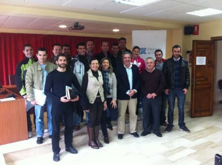 Ediles de la comarca participantes en la presentación.