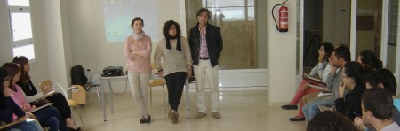 María Estudillo, Mª Ángeles Fernández, técnicas de Participación Ciudadana de la Diputación de Cádiz, y Pepe Mulero, concejal-delegado de Fomento.