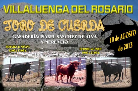 Cartel de toro de cuerda.