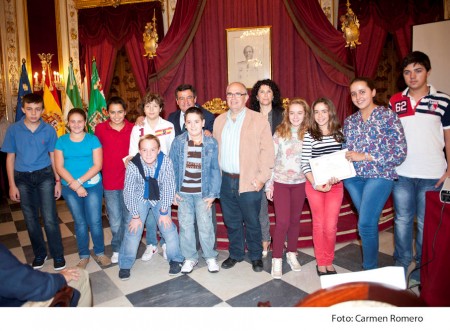 Entrega del premio a los escolares de Villamartín.