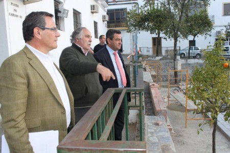 Loaiza, Becerra y Villar, en una visita del mes de marzo de 2014.