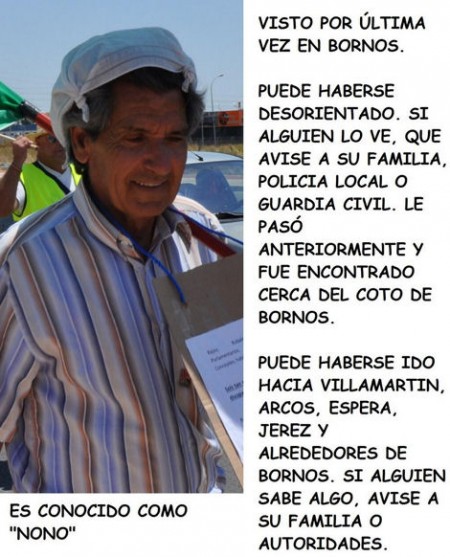 Cartel distribuido para localizar a la persona desaparecida.