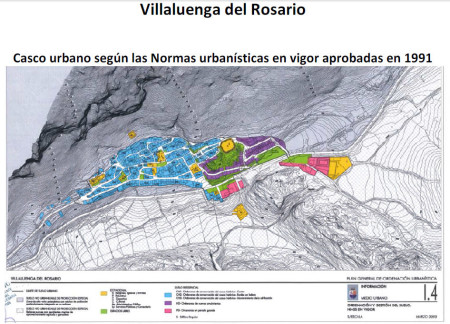 Casco urbano de Villaluenga según las normas urbanísticas de 1991.