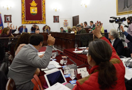 Una votación en el pleno de la Diputación, celebrado en Medina Sidonia.