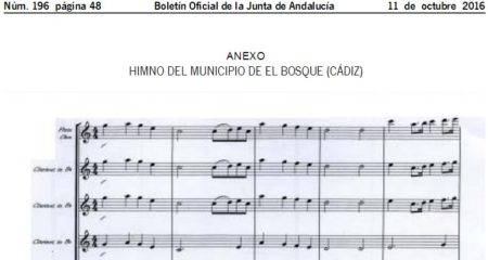 Partitura del himno de El Bosque.