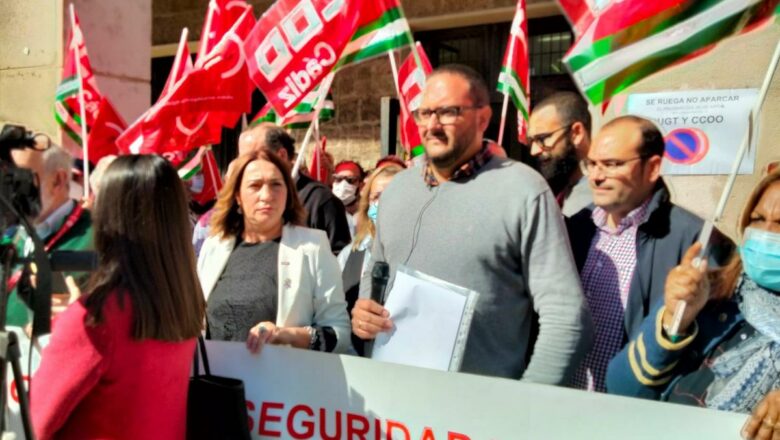 Hugo Palomares, en la concentración contra la siniestralidad laboral