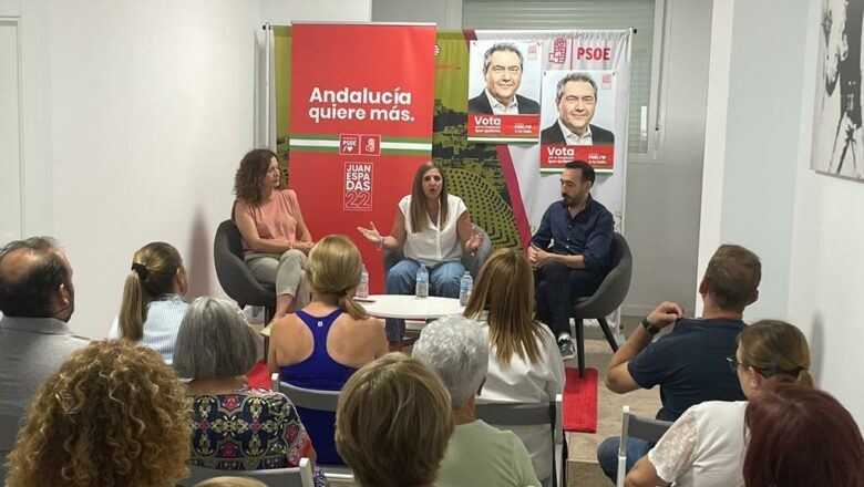 La candidata socialista Irene García pide el voto en Olvera para avanzar en derechos sociales