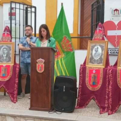 Colocados en Espera los adoquines en recuerdo de los cuatro alcaldes republicanos asesinados por los franquistas