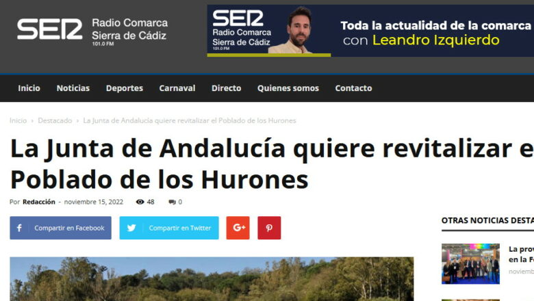 Entrevista radiofónica sobre el proyecto del poblado de los Hurones en la cadena SER