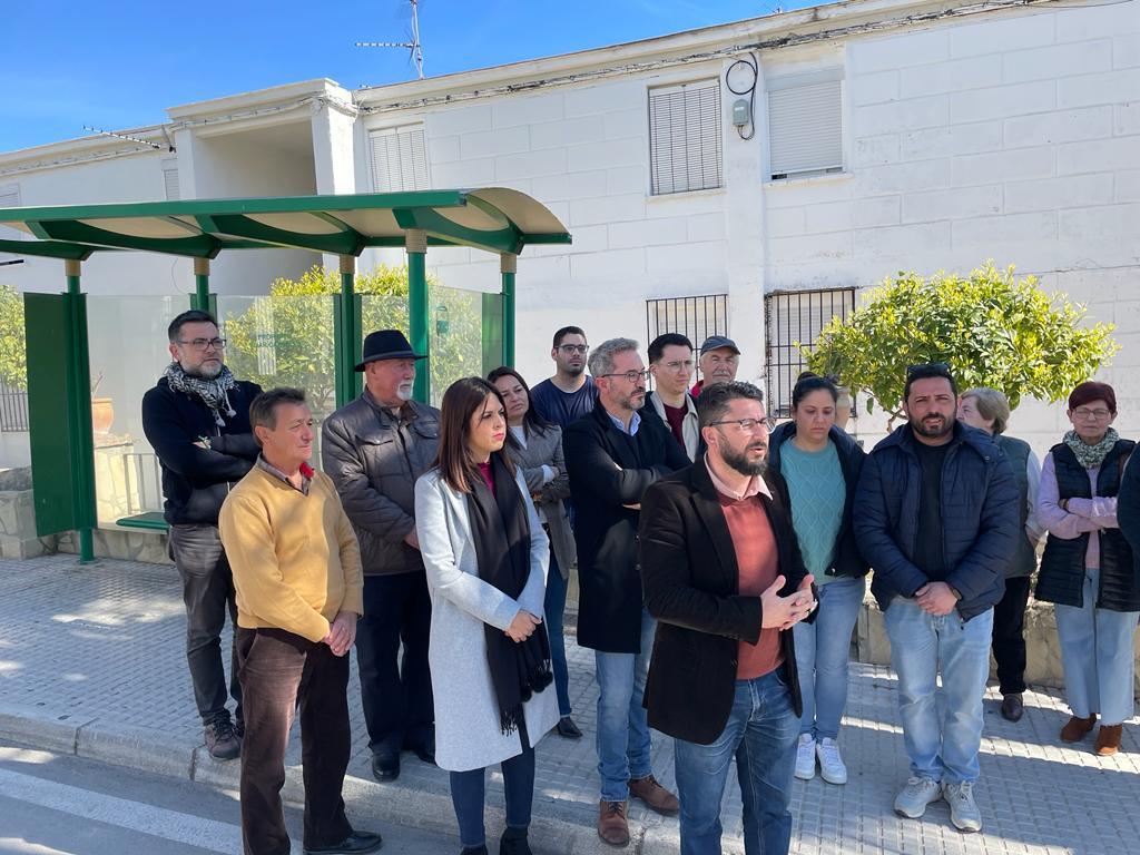 orge Rodríguez, junto a Tamara Lozano y otros cargos públicos de IU en la Sierra de Cádiz.