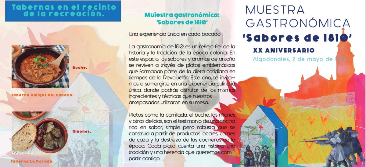 Cartel de las actividades gastronómicas.