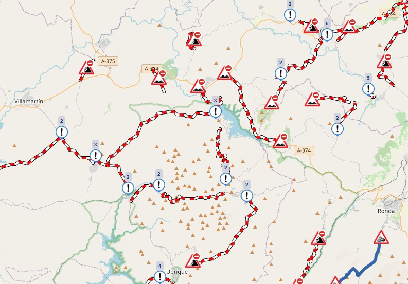 Carreteras cortadas en la Sierra